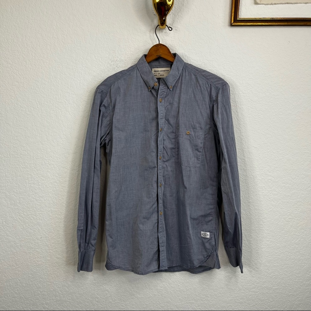 FCUK French Connection Denim Chambray Button Down Shirt